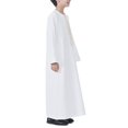 thumbnail image 6 of CPNG Boy's Muslim Clothes Durable Kaftan Arab Solid Color Thobe Long Sleeve Kaftan Embroidered Soft Robe Islamic Arabic Abaya Thobe Dubai Long Gown Ethnic Clothes, 6 of 9