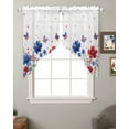 thumbnail image 2 of Blue Red Spring Floral Swag Valances for Windows, Pastoral Flowers Butterflies Watercolor Rod Pocket Sheer Valances for Windows, Swag Toppers Light Filter for Kitchen Living Room 2 Panels 28''x36'', 2 of 6