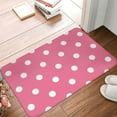 thumbnail image 4 of Rateoe Dots On Rose Red Background Pattern Flannel Door Mat Indoor Outdoor Entrance, Waterproof All-Weather Doormat,Fade Resistant, Low Profile Entryway Mat 16x24in, 4 of 7
