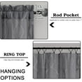 thumbnail image 3 of shiyou-Sheer Gray Curtains 36 Inch Length 2 Panels Set, Short Tier for Small Window, Light Filtering Geometric Jacquard Textured Semi Sheer for Kitchen Bathroom, 42x36 Inch, 3 of 4