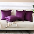 thumbnail image 4 of Ryan; Set of 4 Decorative Throw Pillow Covers Soft Solid Square Pillow Cases Luxury Cushion Covers Case for Sofa Car Patio Bedroom Living Room Eggplant Purple, 4 of 8