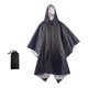 thumbnail image 1 of Encuaderna de lluvia encapuchada cubierta de lluvia portátil reutilizable para hombres mujeres adultas al aire libre Negro, 1 of 8