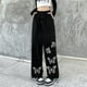 thumbnail image 3 of Gibobby pantalones deportivos Mujeres con bolsillos Ajuste holgado Elástico Cordón Joggers Pantalones Entrenamiento Casual Estampado de Pantalones holgados Correr Yoga Gimnasio (Negro, XL), 3 of 5