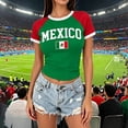 thumbnail image 2 of XAOFW Women's T Shirts Mexico Round Neck Short Sleeve Fitted Graphic T-Shirt Summer Football Soccer Game Tee Casual Everyday Wear Tops XXXL, 2 of 4