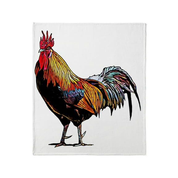 CafePress - Colorful Rooster - Soft Fleece Throw Blanket, 50"x60" for All Ages