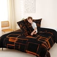 thumbnail image 4 of Manfei Abstract Neon Square Full Size Comforter Sets, Geometric Line Bedding Comforter Set, Orange and Black, Black Reversible 3pcs, 1 Comforter and 2 Pillowcases, 4 of 6