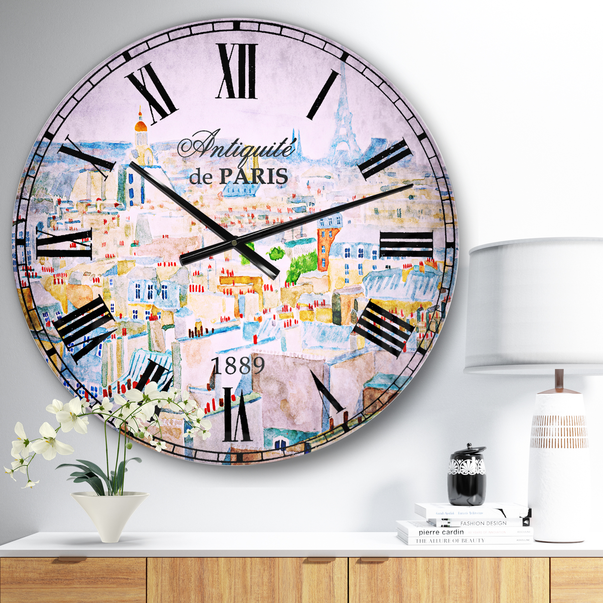 Designart 'City of Paris' French Country Wall Clock