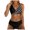 Black, variant on 2 Pcs Womens Swimsuits Sexy Hot Diamonds Padded Push up Bra Patchwork Print Swimsuit Sports Swimwear Bikini Beachwear Bathing Suit Green Size S