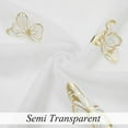 thumbnail image 6 of Flowpartex Metallic Butterfly White Sheer Curtain Panels Spring Gold Print Linen Rustic Rod Pocket Window Drapes 63"L×52"W for Girls Bedroom Living Room, 2 Panels, 6 of 7