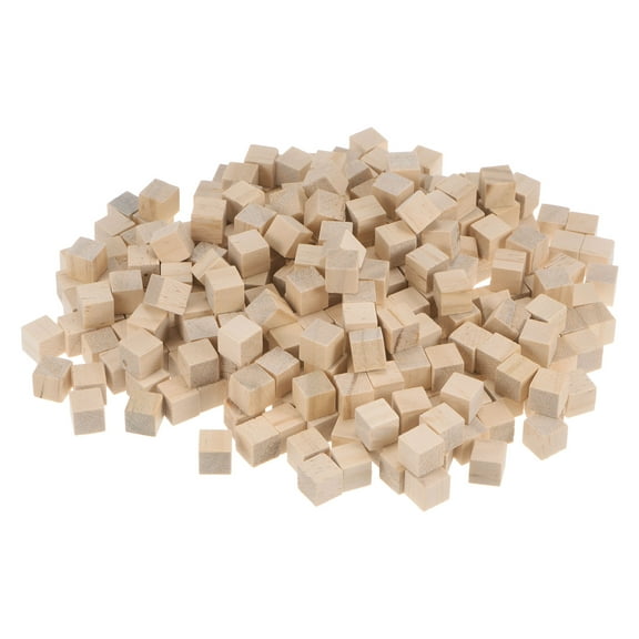 Wood Blocks for Crafts, 3/8 Inch Unfinished Wooden Cube Pine Wood Block for DIY Craft Projects, 300 Pack