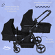 thumbnail image 3 of Carriola Gemelar Premium Ibaby Mellizi Posiciones Multiples negro, 3 of 9