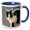 Blue/White, variant on 3drose, Grey and White Tuxedo Cat Vector Art, 11oz Two-tone Blue Mug