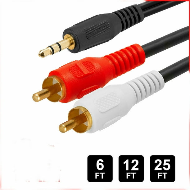 Cmple - 3.5mm Mini Plug to 2 RCA Jack Gold Plated Y Adapter, 3.5mm Male to  2 RCA Female Jack Stereo Audio Cable, 3.5mm S