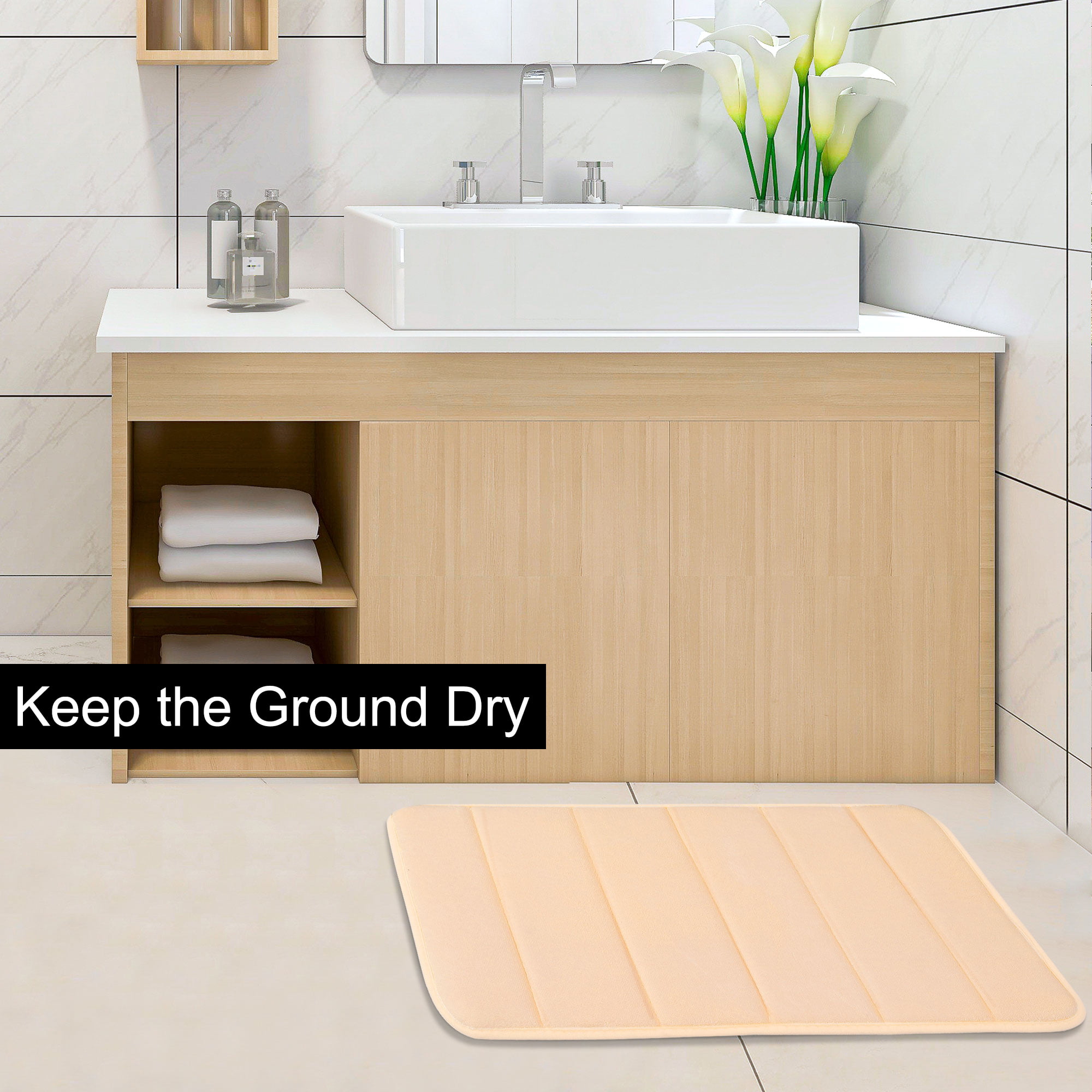 24x16" Non-slip Absorbent Soft Memory Foam Bathroom Bedroom Floor Shower Mat Rug 