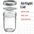 thumbnail image 2 of 14oz Wide Mouth Mason Jars  with Airtight Lids and Bands for Preserving, Jam, Honey, Jelly, Wedding Favors, Sauces, Meal Prep (400ml 4Pcs), 2 of 6