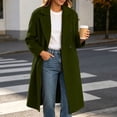 thumbnail image 5 of Ihhxva Coat for Women Double Breasted Overcoat Women's Long with Pockets and Lapel Collar Solid Color Office Commute Casual Outings S-2XL, 5 of 9