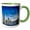 Green/White, variant on 3drose, Ann Arbor Michigan Skyline 1, 11oz Two-tone Red Mug