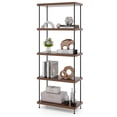 thumbnail image 1 of Gymax 5-Tier Multipurpose Display Rack Freestanding Bookshelf w/ Metal Frame Walnut, 1 of 10
