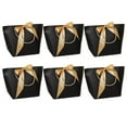 thumbnail image 1 of 6 Pcs Bags with Golden Bow Ribbon Black Paper Bags Portable Party Bags, 1 of 8