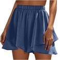 thumbnail image 1 of KIHOUT Short Skirt for Women Women's Summer High Waisted Solid Color Multi-layer Ruffled Fashion Shorts, Size S-2XL, 1 of 5