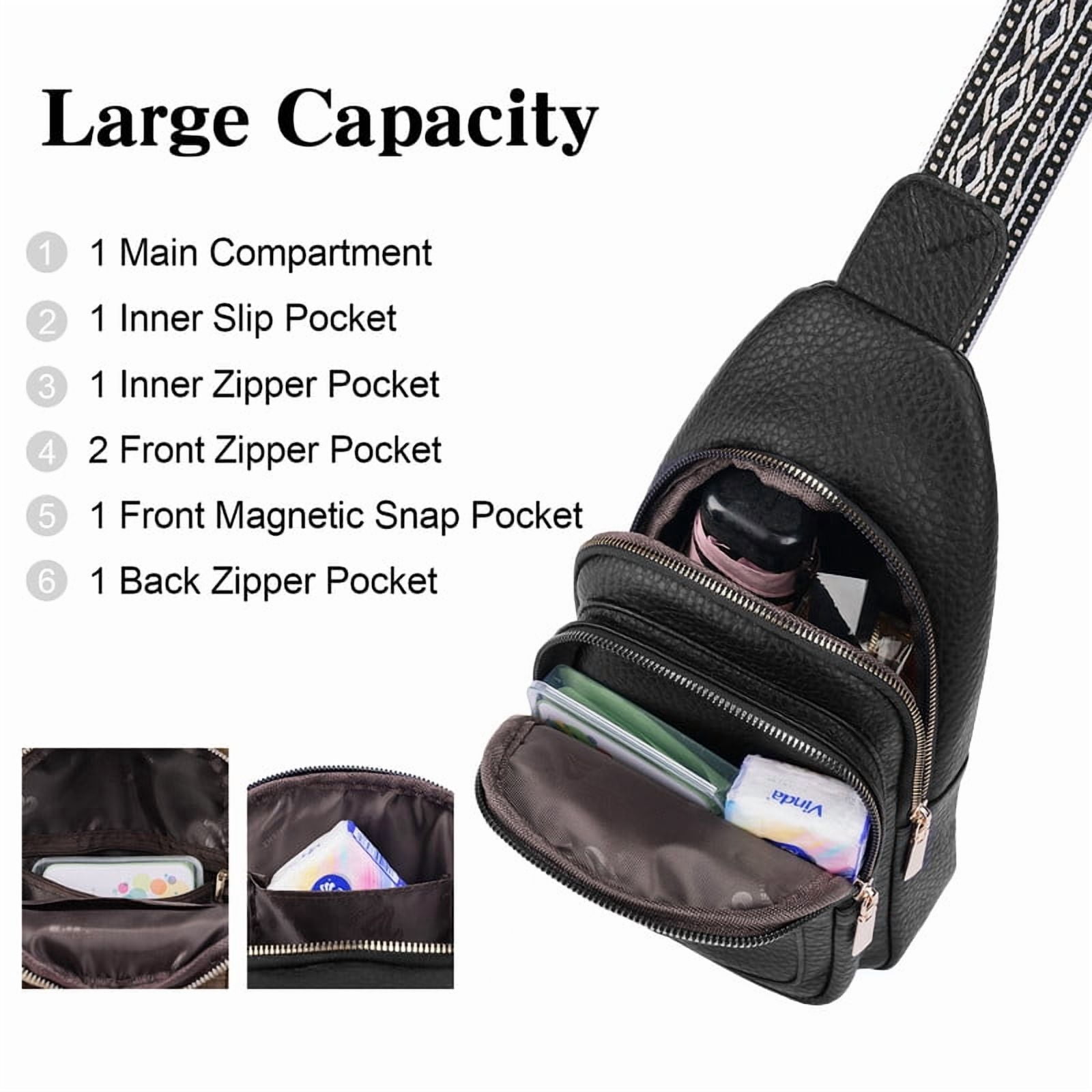 GAEKEAO Sling Bag Crossbody Bags for Women Vegan Leather Fanny Pack Chest Travel Anti Theft Purse Shoulder Bag handbags Gifts