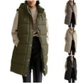 thumbnail image 5 of Aloohaidyvio Women's Long Quilted Puff Vest Hooded Sleeveless Button Down Cotton Padded Jacket Winter Coat,Sizes 2XL, 5 of 5