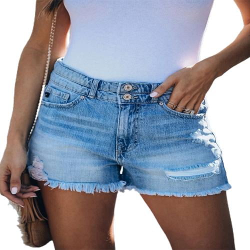 Fitted hot sale denim shorts