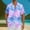 Blue A, variant on Mens Shirts Short Sleeve Summer Hawaiian Print Beach Shirts Outdoor Casual Loose Button Up Shirt