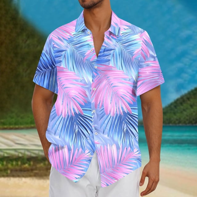 Blusa y camisa de manga corta con cuello vuelto Camisa casual para hombre Camisa de bolos vintage de manga corta Camisas de verano de playa cubana Camisa con botones Blusa para hombre Poliéster