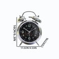 thumbnail image 3 of Reloj despertador clásico de metal con esfera visible en condiciones de poca luz y tono de llamada claro | Alarma de doble campana a pilas para dormitorio, escritorio, 3 of 7
