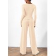 thumbnail image 2 of Conjunto Coordinado PRETTYGARDEN Manga Larga Asimétrico Pantalón Palazzo Beige Talla M, 2 of 8