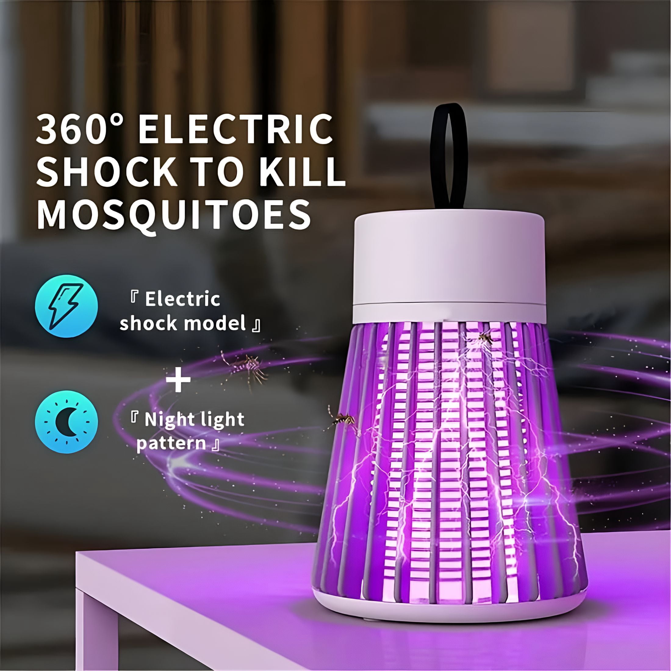 HIBIBUD Mosquito Zapper Fly Trap Mosquito Killer Lamp Usb Electric Radiationless Led Mute Bed Bug Killer Indoor for Mosquito Insect Gnat Moth Fruit Flies with A Small Brush