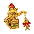 thumbnail image 3 of Broche de Navidad Pin de solapa de gato Ramillete de Metal Oro, 3 of 8