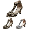thumbnail image 4 of Oyedens Women's Dress High Heels Sandals Fashion Leopard Peep Toe Kitten Heels Shoes Dressy Pump, 4 of 5