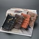 thumbnail image 3 of Cartera corta para hombre, monedero de negocios con doble cremallera, billetera multitarjetas, billetera triple, 3 of 4