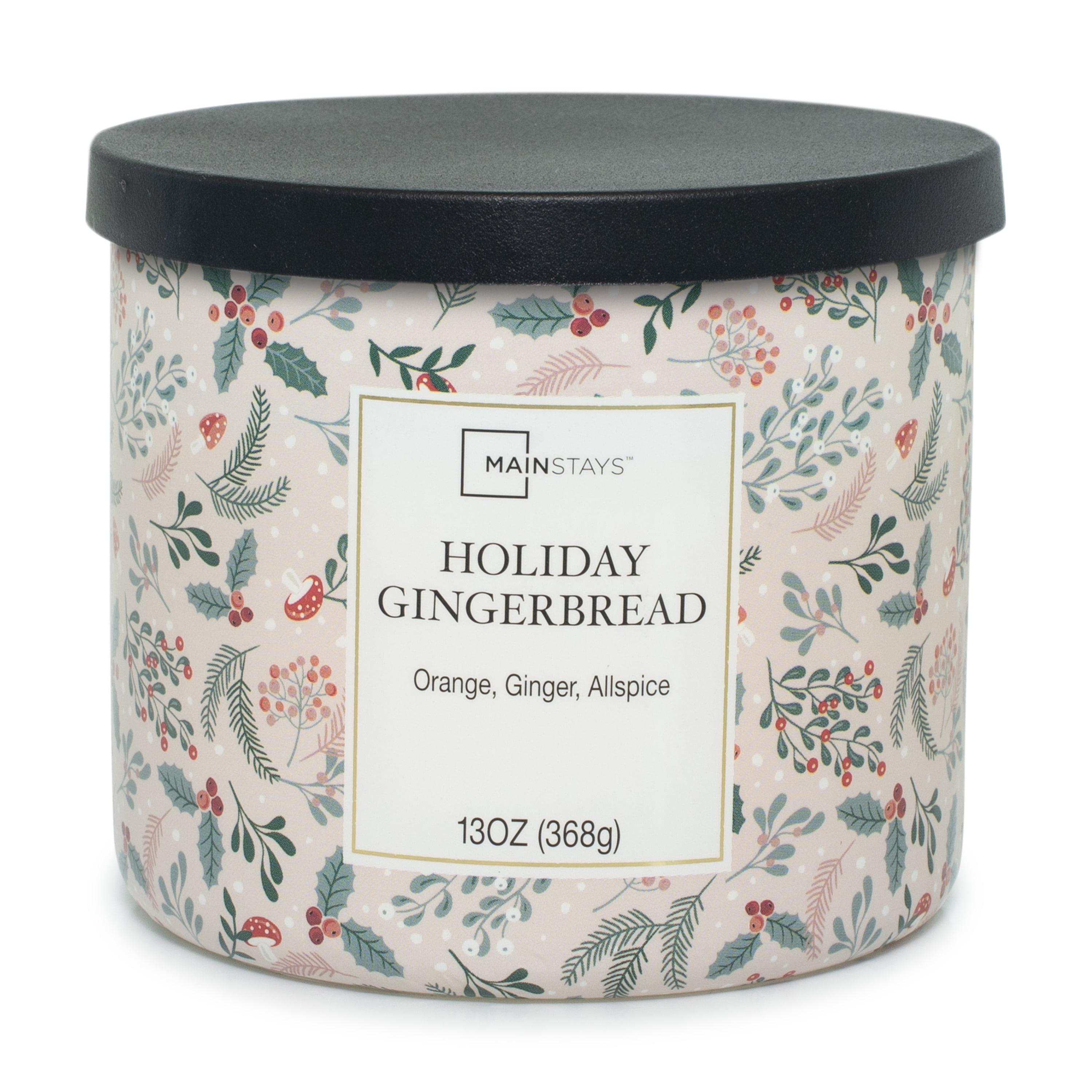 Mainstays Scented 3 Wick Wrap Candle, Holiday Gingerbread ,13 oz.