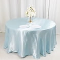 thumbnail image 5 of BalsaCircle 120" Round Satin Tablecloth Blue, 5 of 8