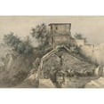 thumbnail image 3 of Jean-Jacques de Boissieu 14x11 Black Modern Framed Museum Art Print Titled - Landscape with Chateau Galliard (1796), 3 of 5