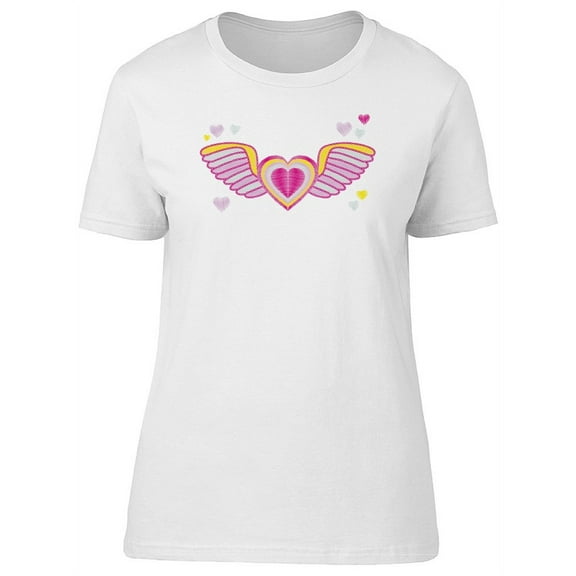 Cute Angel Winged Heart T-Shirt Women -Image by Shutterstock, Female x-Large