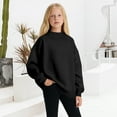 thumbnail image 5 of Coerni Boys Girls Sweater Top Toddler Basic Loose Plain Cropped T-shirt Thick Classic Mock Neck Sweatshirt Solid Pullover, 5 of 6