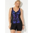 thumbnail image 2 of Swimsuits for All Chlorine Resistant Sweetheart Zip Front Tankini Set With Bike Short, 2 of 4