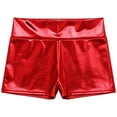 thumbnail image 3 of iiniim Women's Shiny Metallic Stretchy Booty Dance Shorts Hot Pants for Halloween Party Red M, 3 of 7