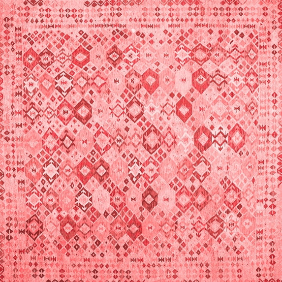 Ahgly Company Indoor Square Southwestern Red Country Area Rugs, 3' Square