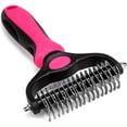 thumbnail image 1 of Pet Grooming Tool Double Sided Slicker Pet Brush For Shedding Dematting  Stainless Steel Dog Comb, 1 of 7