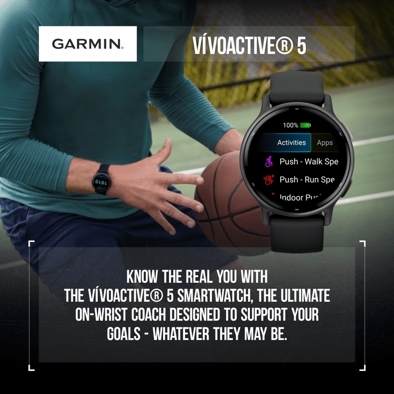 Garmin Vivoactive 5 Health and Fitness GPS Smartwatch, 1.2 in AMOLED  Display, Up to 11 Days of Battery, Metallic Navy Aluminum Bezel with Navy  Case and Silicone Band with Wearable4U Power Bank