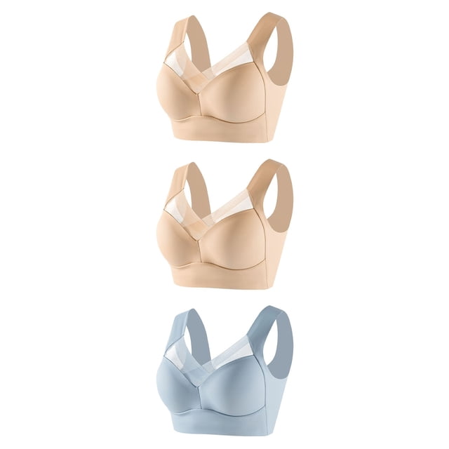 Timegard Womens Plus Size Bras No Underwire Full Coverage Mesh Breathable Comfort Everyday Bralette