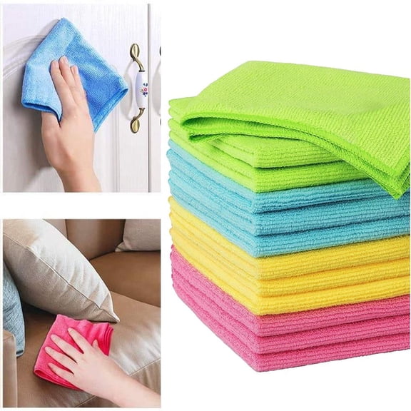20PACK Microfiber Cleaning Cloth,Cleaning Rags, Highly Absorbent Cleaning Rags,Reusable Lint Free Cloths Microfiber Rag for House, Kitchen, Car Care
