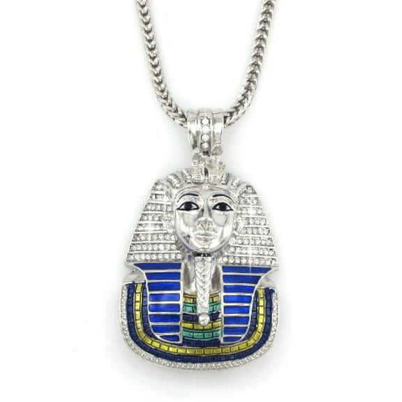 Hip Hop Bling Silver Tone King Tut Pharaoh Pendant