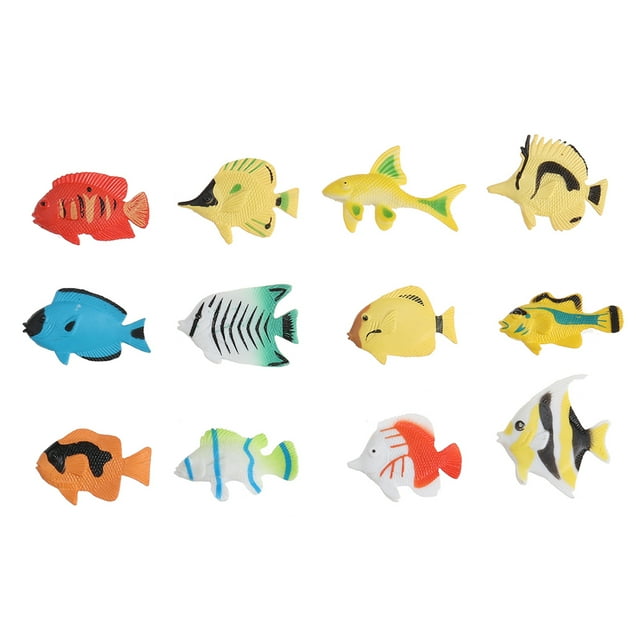 Plastic Fish Model 24pcs Ocean Animal Tropical Fish Figure Model Preschool Kids Educational Toys