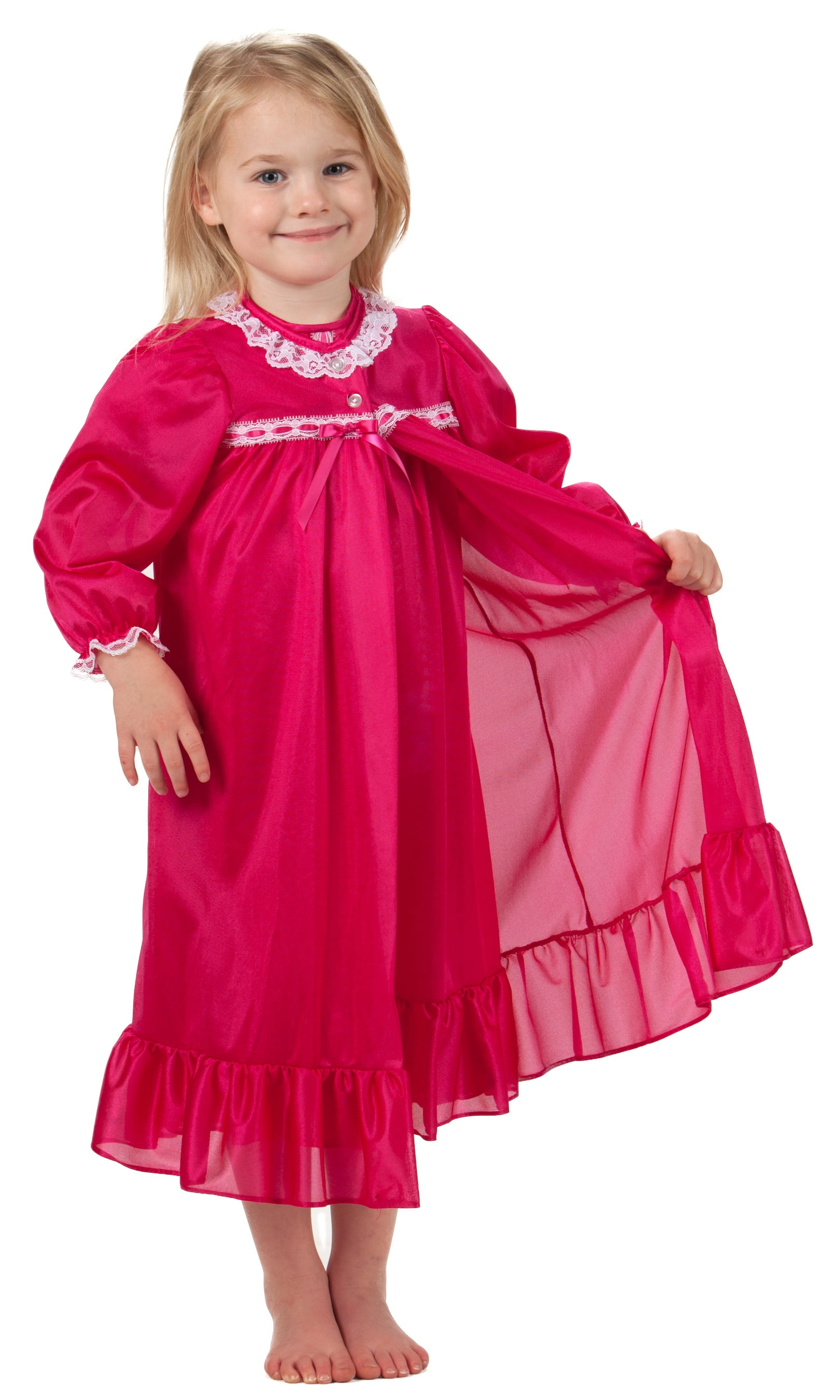 Laura Dare Little Girls Long Sleeve Traditional Nightgown, 2T-6X